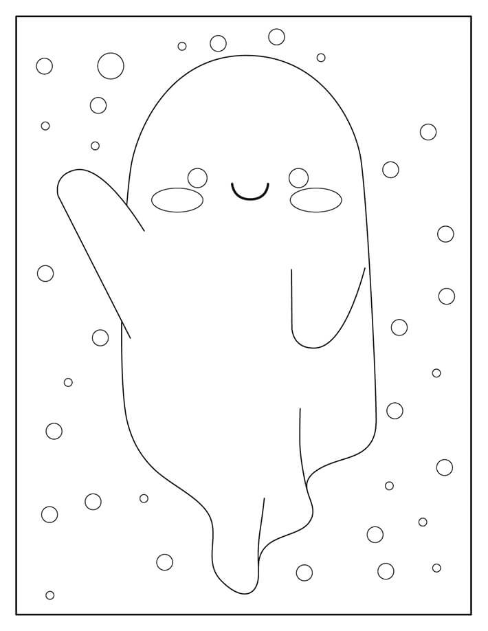 Dibujo de Adorable Fantasma para Colorear