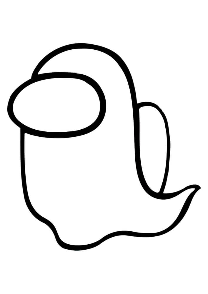 Dibujo de Among Us Fantasma de Piel para Colorear