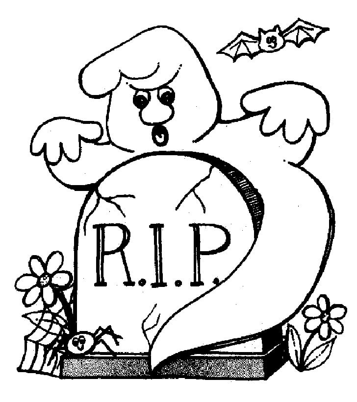 Dibujo de Fantasma de Dibujo básico para Colorear