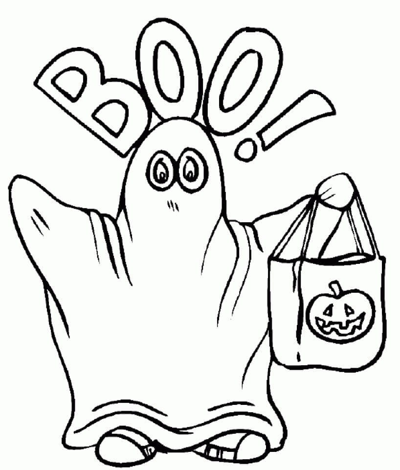 Dibujo de Fantasma de Dibujos Animados para Colorear