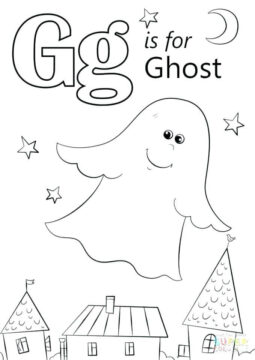 Dibujo de G Es para Fantasma para Colorear