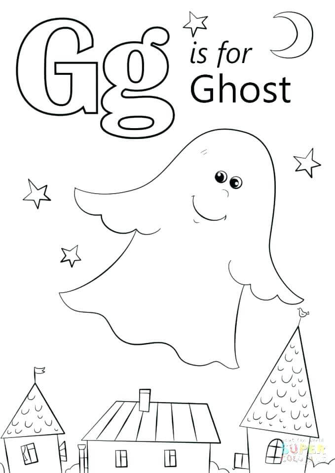 Dibujo de G Es para Fantasma para Colorear