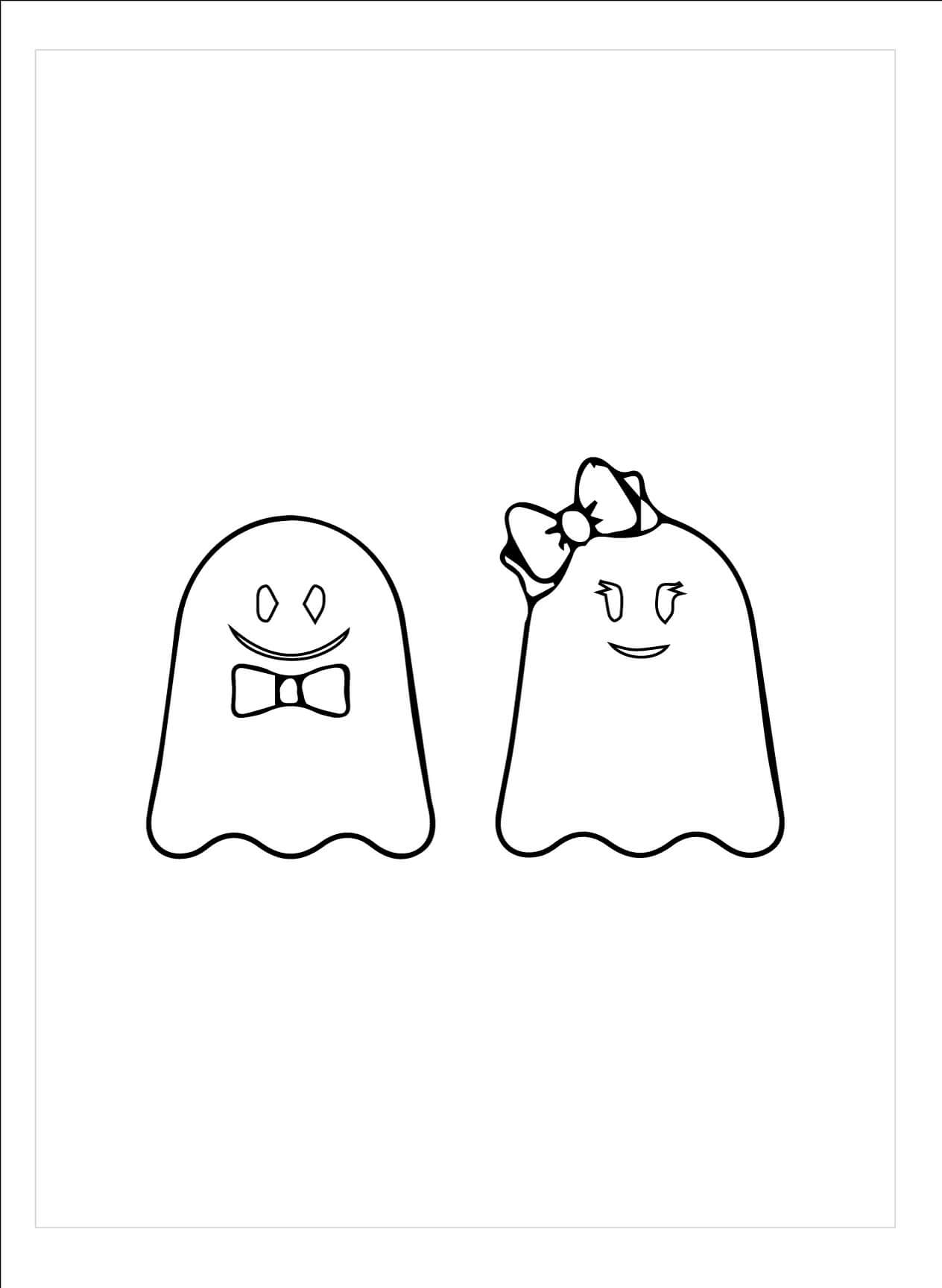 Dibujo de Linda Pareja Fantasma para Colorear