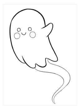 Dibujo de Lindo Fantasma Volando para Colorear