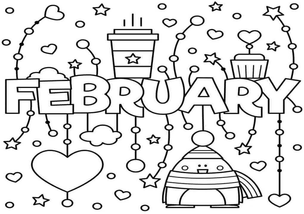Dibujo de 8 de Febrero para Colorear