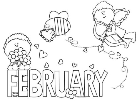 Dibujo de Adorable Febrero para Colorear