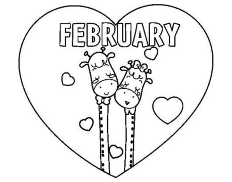 Dibujo de Amor Febrero para Colorear