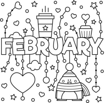 Dibujo de Febrero 2 para Colorear
