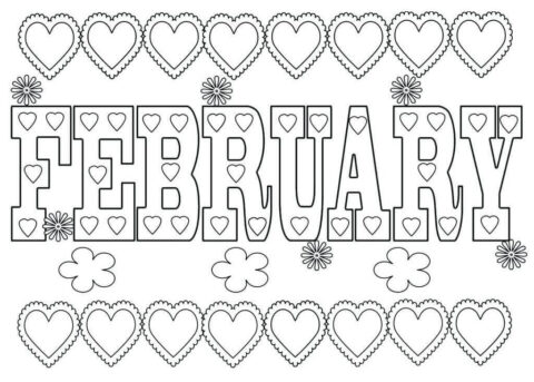 Dibujo de Febrero para Colorear
