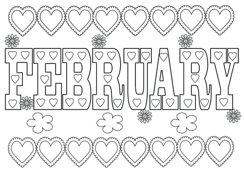 Dibujo de Febrero para Colorear