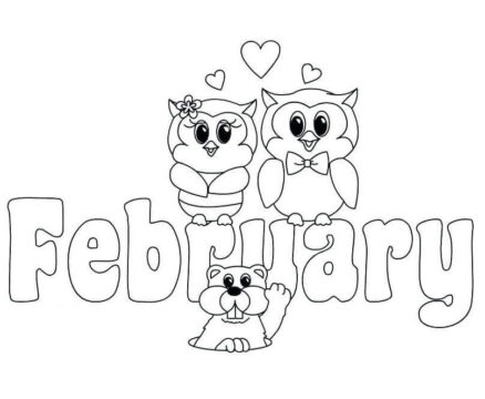 Dibujo de Precioso Febrero para Colorear