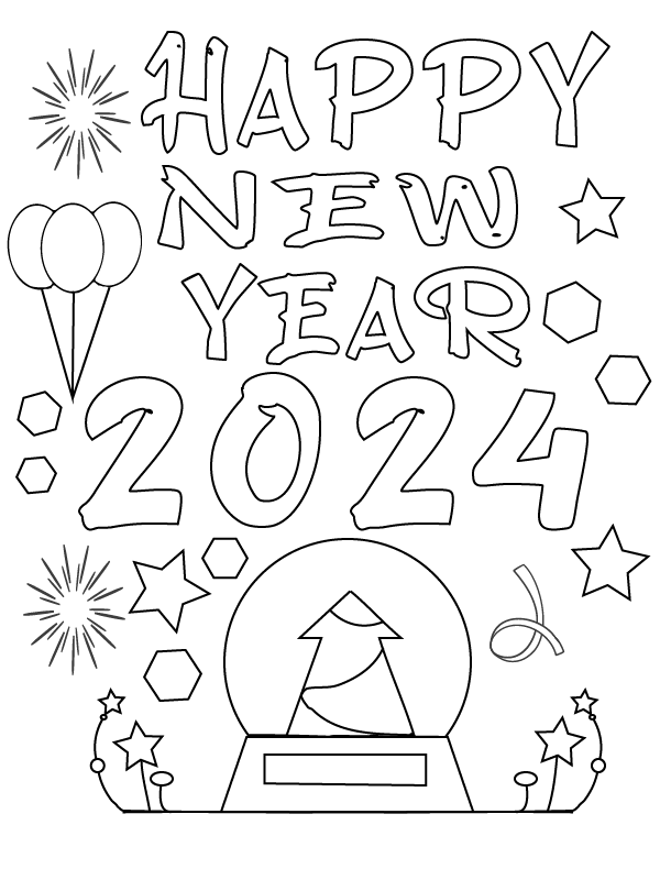 Dibujo de 2024 Free Printable Coloring Page para Colorear