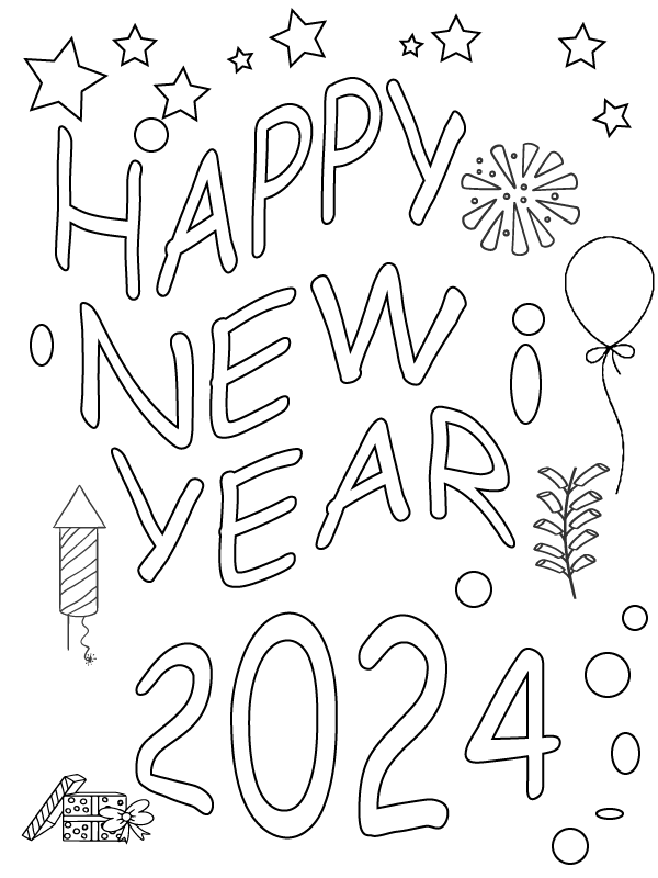 Dibujo de Free Coloring Page Sparkling 2024 para Colorear