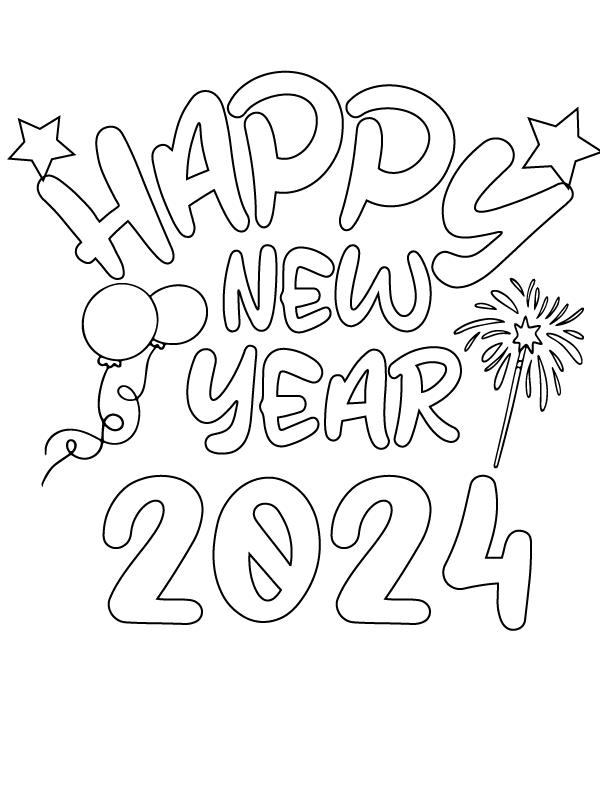 Dibujo de Free Printable 2024 Coloring Page para Colorear