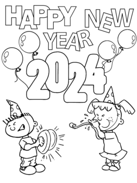 Dibujo de New Years Free Coloring Printable Page para Colorear