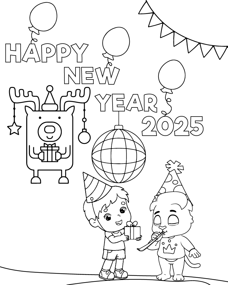 Dibujo de 2025 New Year Coloring Page 1 para Colorear