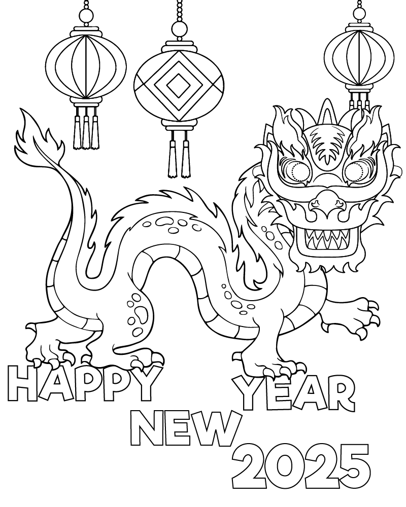 Dibujo de Dragón Chinese New Year Coloring Page para Colorear
