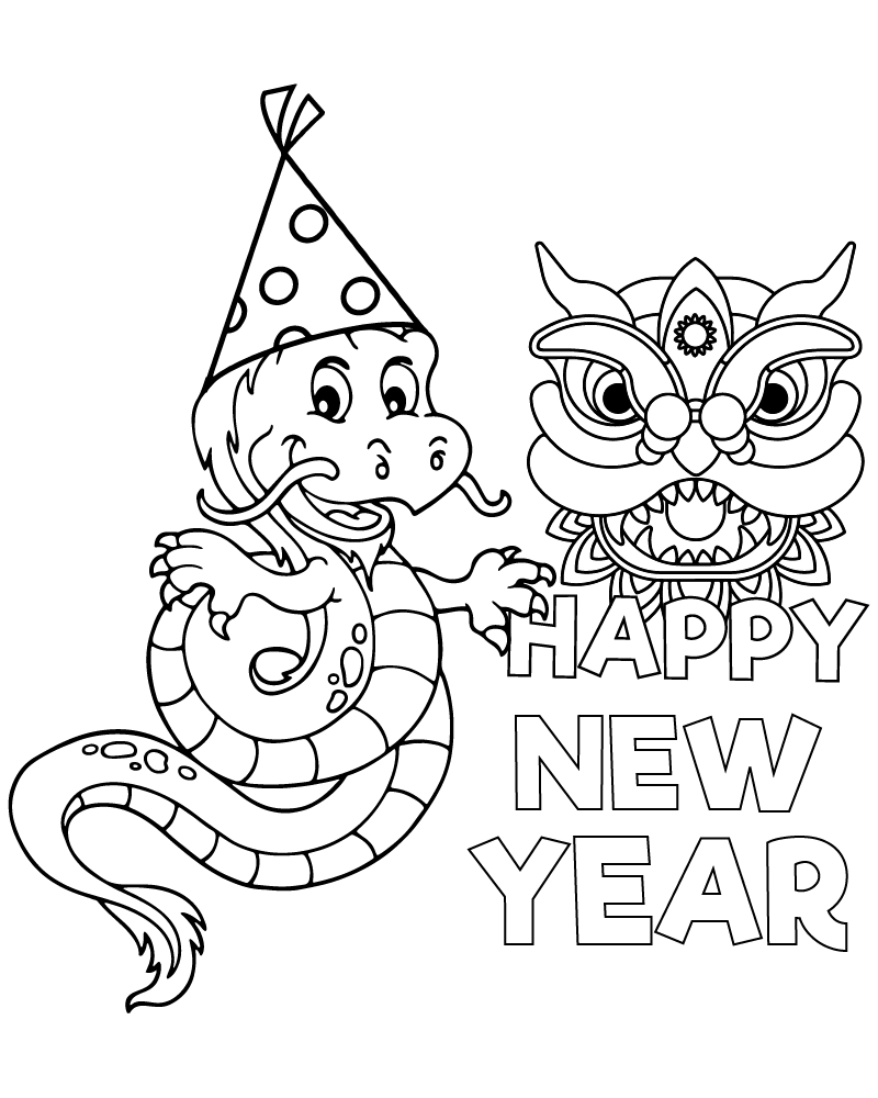 Dibujo de Happy Lunar New Year Coloring Page para Colorear