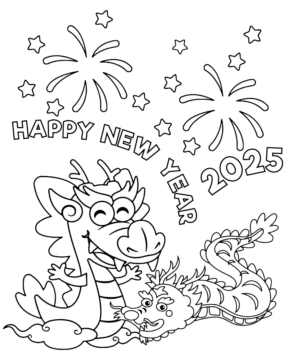 Dibujo de Lunar New Year 2025 Coloring Page para Colorear