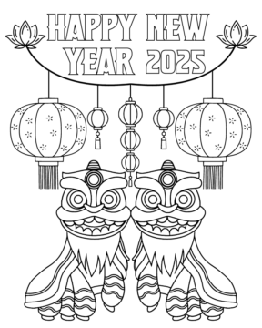 Dibujo de Lunar New Year dragón Coloring Page para Colorear