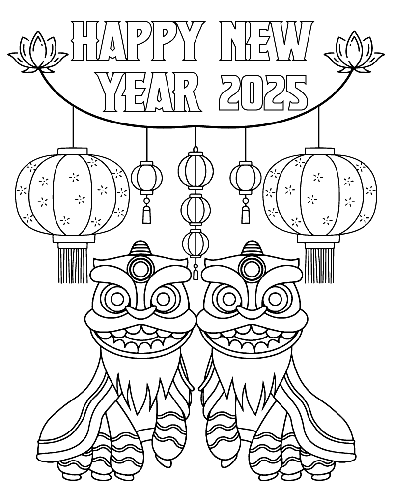 Dibujo de Lunar New Year dragón Coloring Page para Colorear