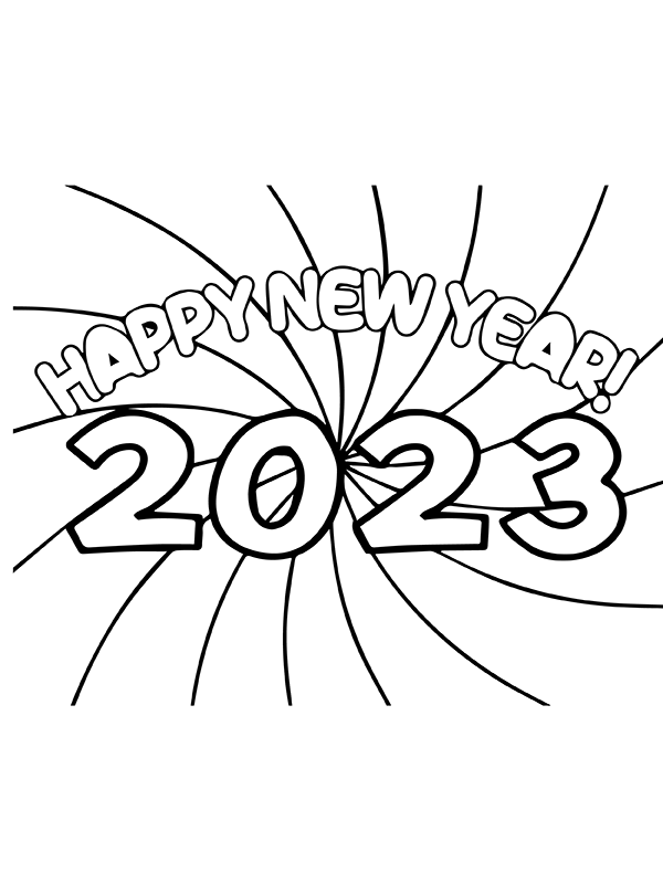 Dibujo de Feliz a o Nuevo 2023 P Gina para Colorear