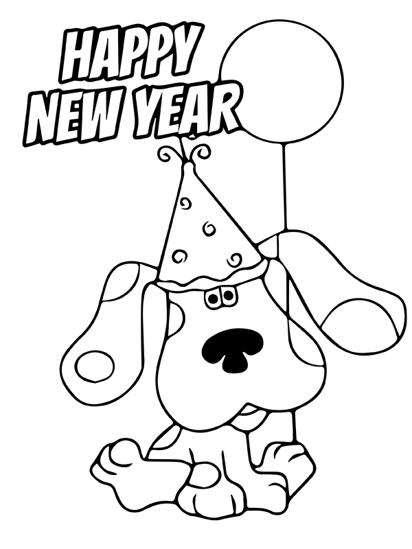 Dibujo de Feliz a o Nuevo con Dise o de Perro P Gina para Colorear