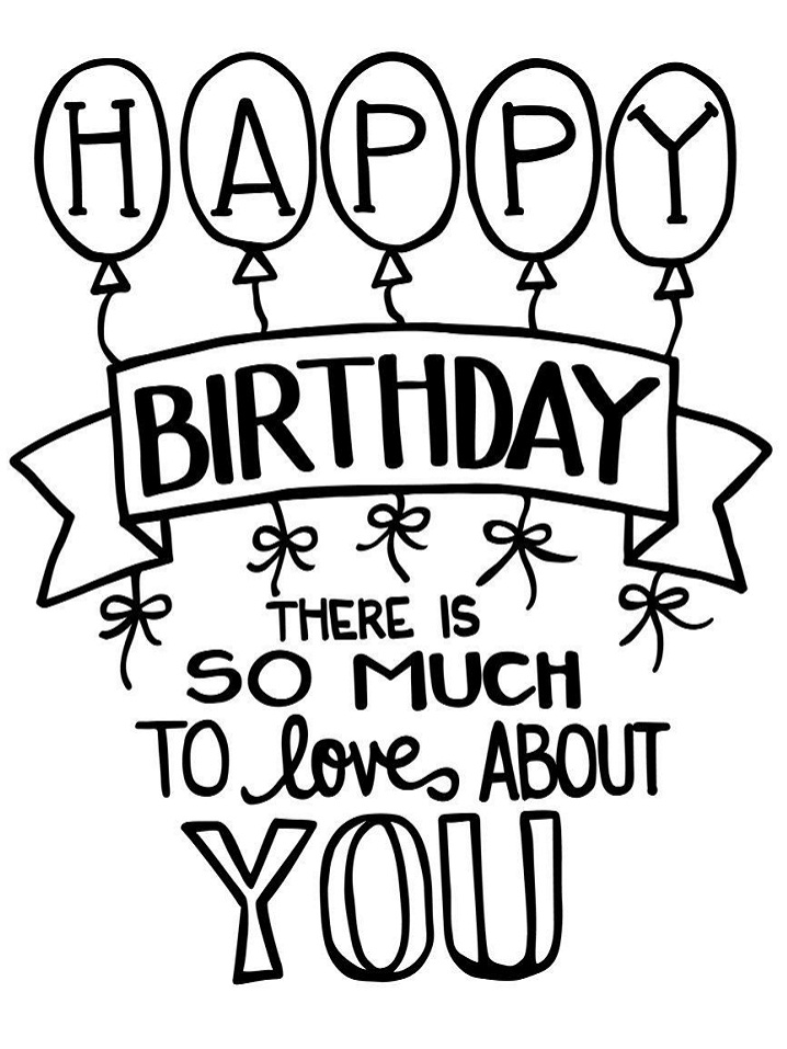 Dibujo de Cita de Deliz cumpleaños para Colorear