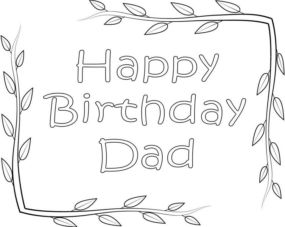 Dibujo de Feliz Cumplea Os Papa para Colorear