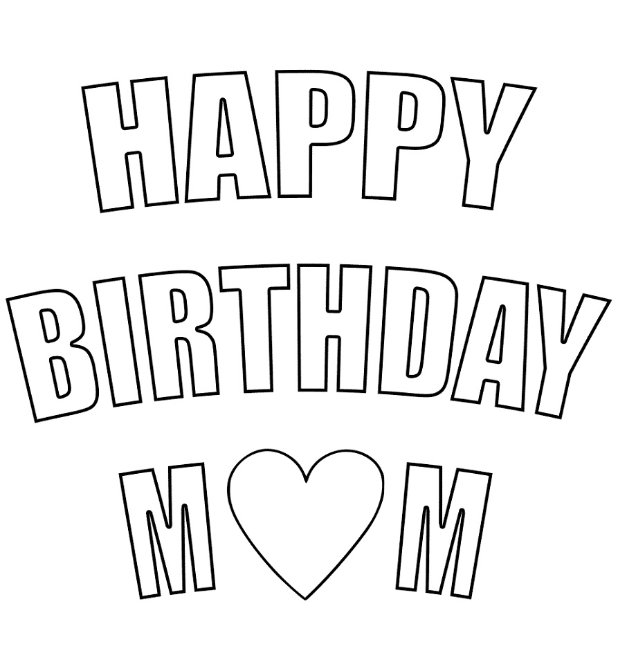 Dibujo de Feliz cumpleaños mamá para Colorear
