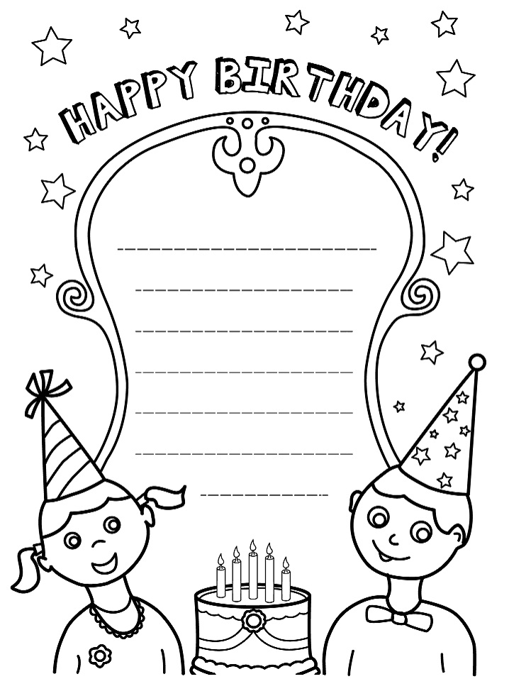 Dibujo de Feliz cumpleaños para Colorear