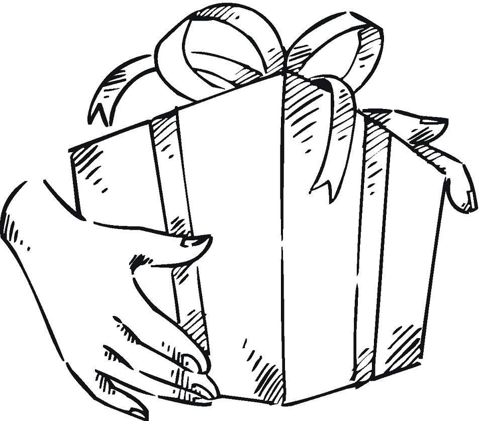 Dibujo de Hacer Presente para cumpleaños para Colorear