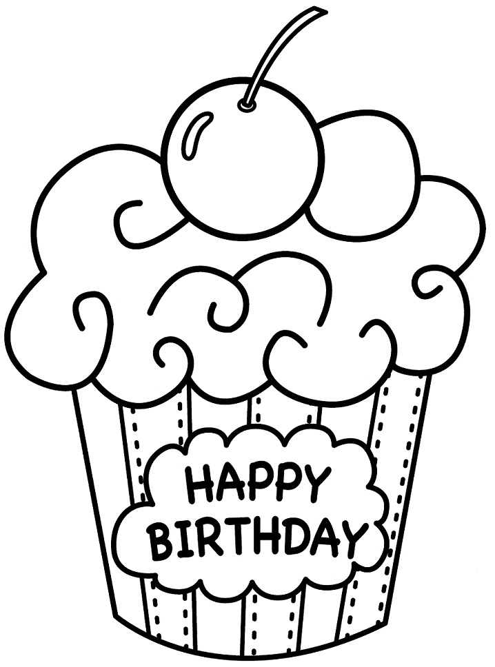 Dibujo de Magdalena de cumpleaños para Colorear