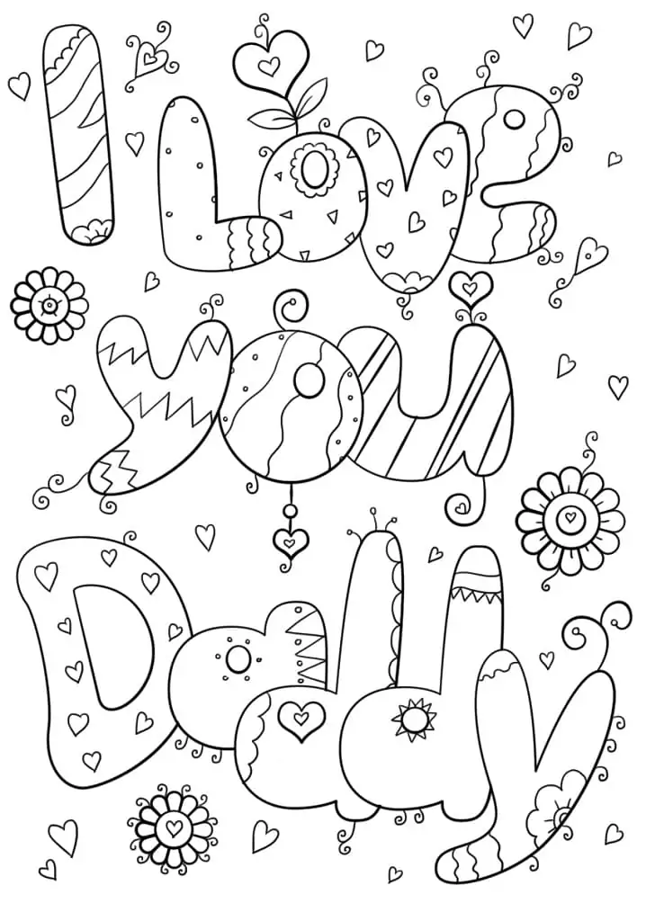 Dibujo de Happy Fathers Day 3 Coloring Pagejpg para Colorear