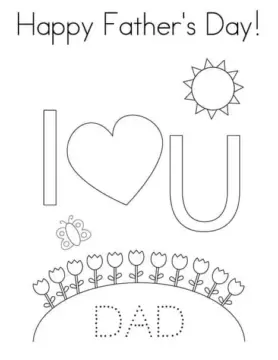 Dibujo de Happy Fathers Day Free Coloring Pagejpg para Colorear