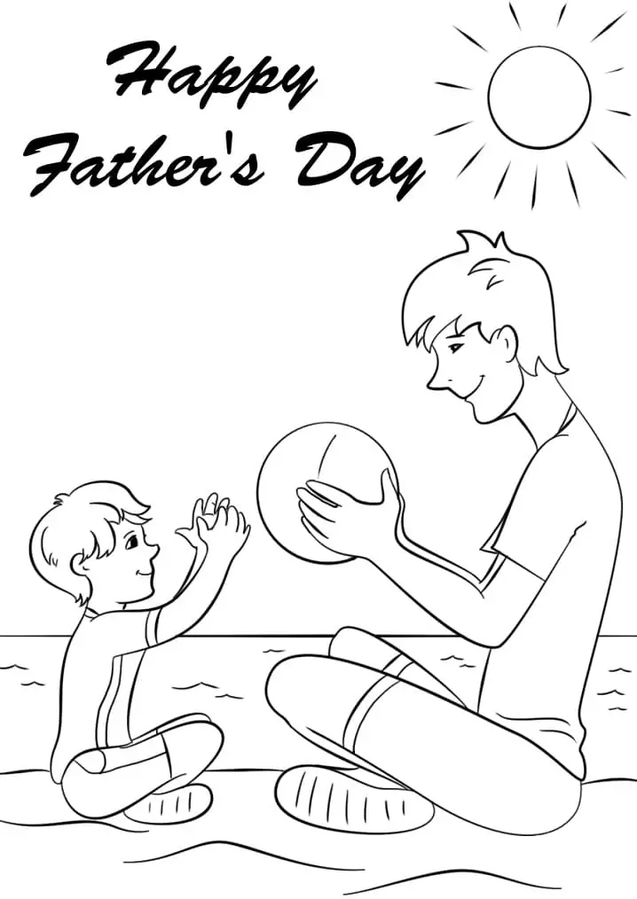 Dibujo de Happy Fathers Day To Color Coloring Pagejpg para Colorear