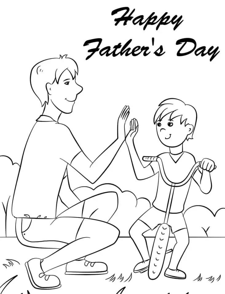 Dibujo de Happy Fathers Day To Print Coloring Pagejpg para Colorear