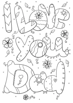 Dibujo de I Love You Dad Coloring Page 1jpg para Colorear