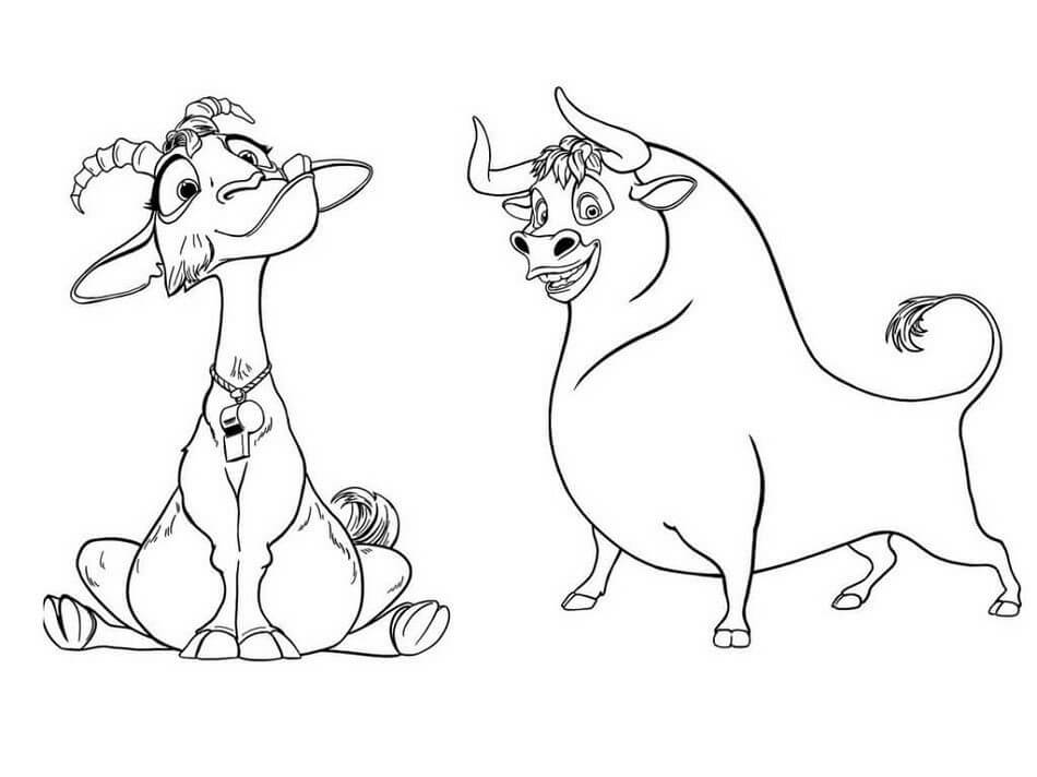 Dibujo de Lupe y Ferdinand para Colorear