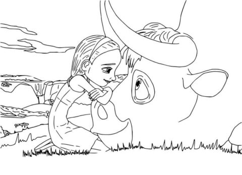 Dibujo de Niña y Ferdinand para Colorear