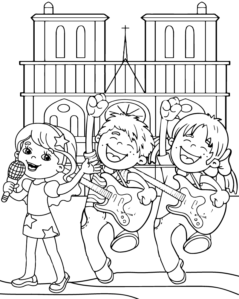 Dibujo de Francophonie Day Childrens Activities Coloring Page para Colorear