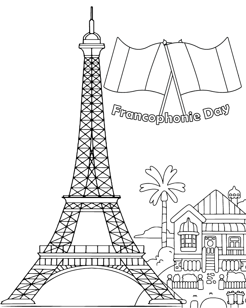 Dibujo de Francophonie Day Coloring Page para Colorear