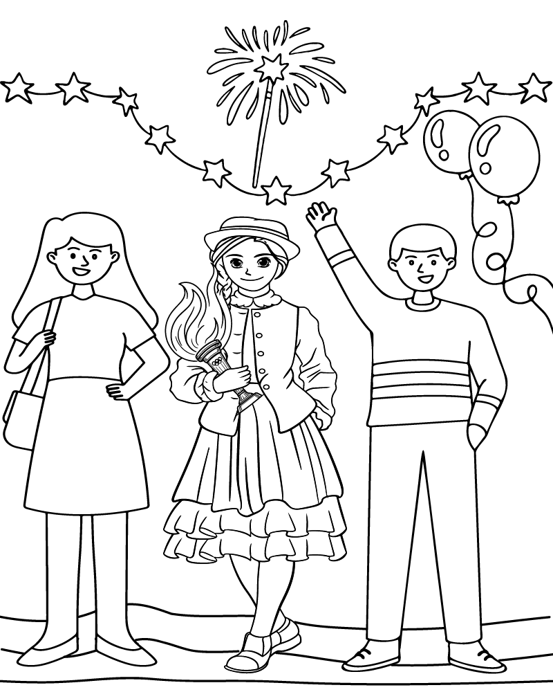 Dibujo de Francophonie Day Community Coloring Page para Colorear
