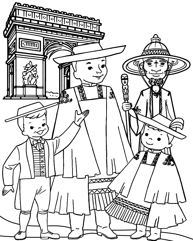 Dibujo de Francophonie Day Country Specific Coloring Page para Colorear