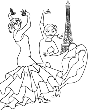 Dibujo de Francophonie Day Dance Coloring Page para Colorear