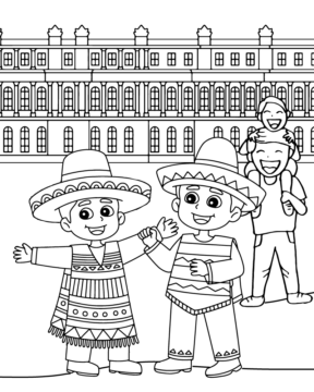 Dibujo de Francophonie Day Diversity Coloring Page para Colorear