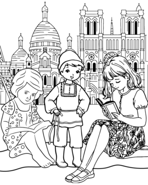 Dibujo de Francophonie Day Educational Coloring Page para Colorear