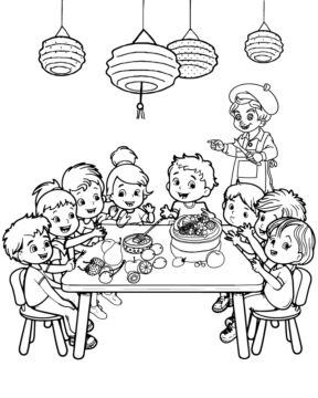 Dibujo de Francophonie Day Festival Coloring Page para Colorear
