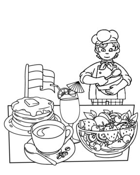 Dibujo de Francophonie Day Food Coloring Page para Colorear