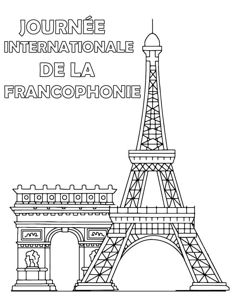 Dibujo de Francophonie Day Language Learning Coloring Page para Colorear